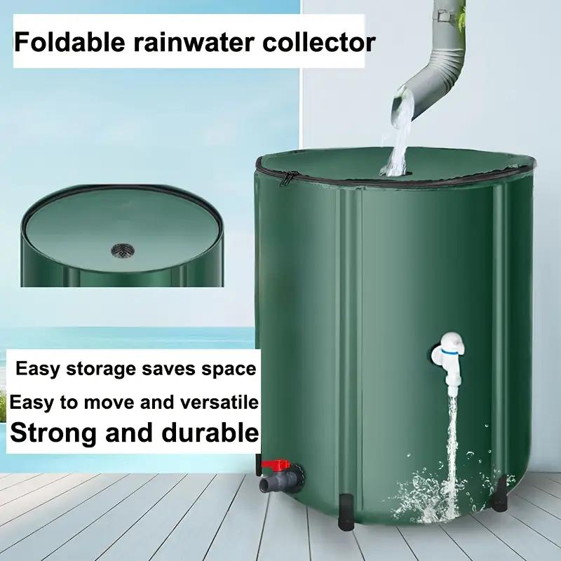 300 Gallon Portable Collapsible PVC Water Storage Tank Green Outdoor Rainwater Collector for Gardening and Car Washing