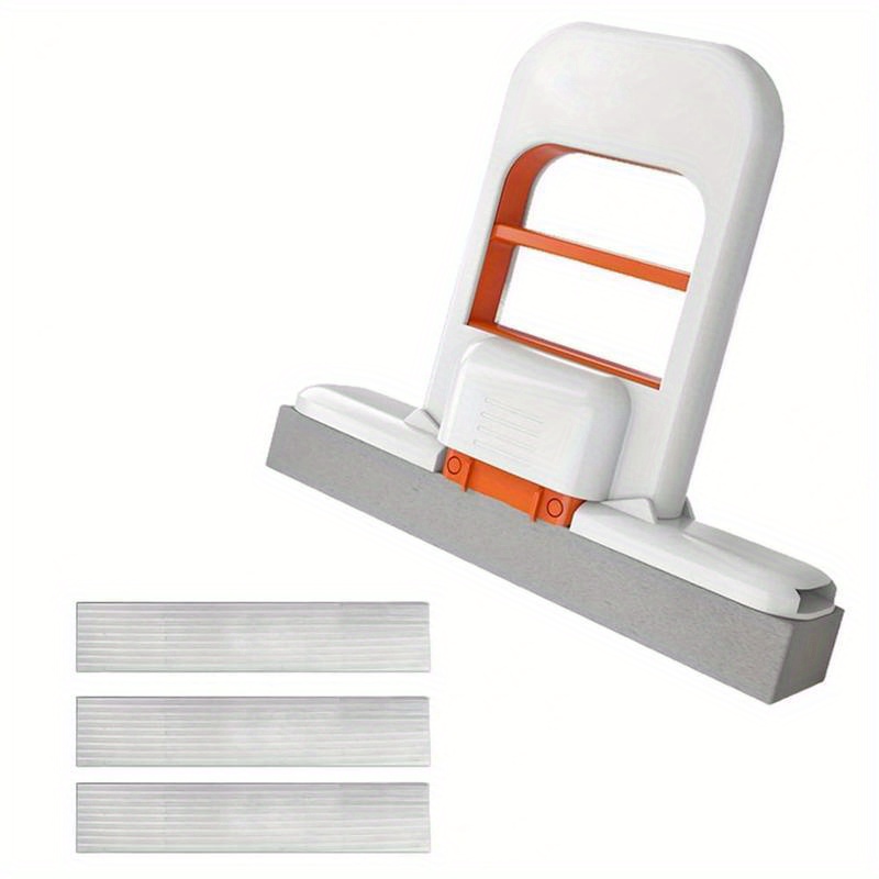 Upgraded Mini Handheld Lazy Mop, Home Kitchen Bathroom Water Stain Oil Stain Cleaning Mop, Hand-free Sponge Mop, Foldable Storage