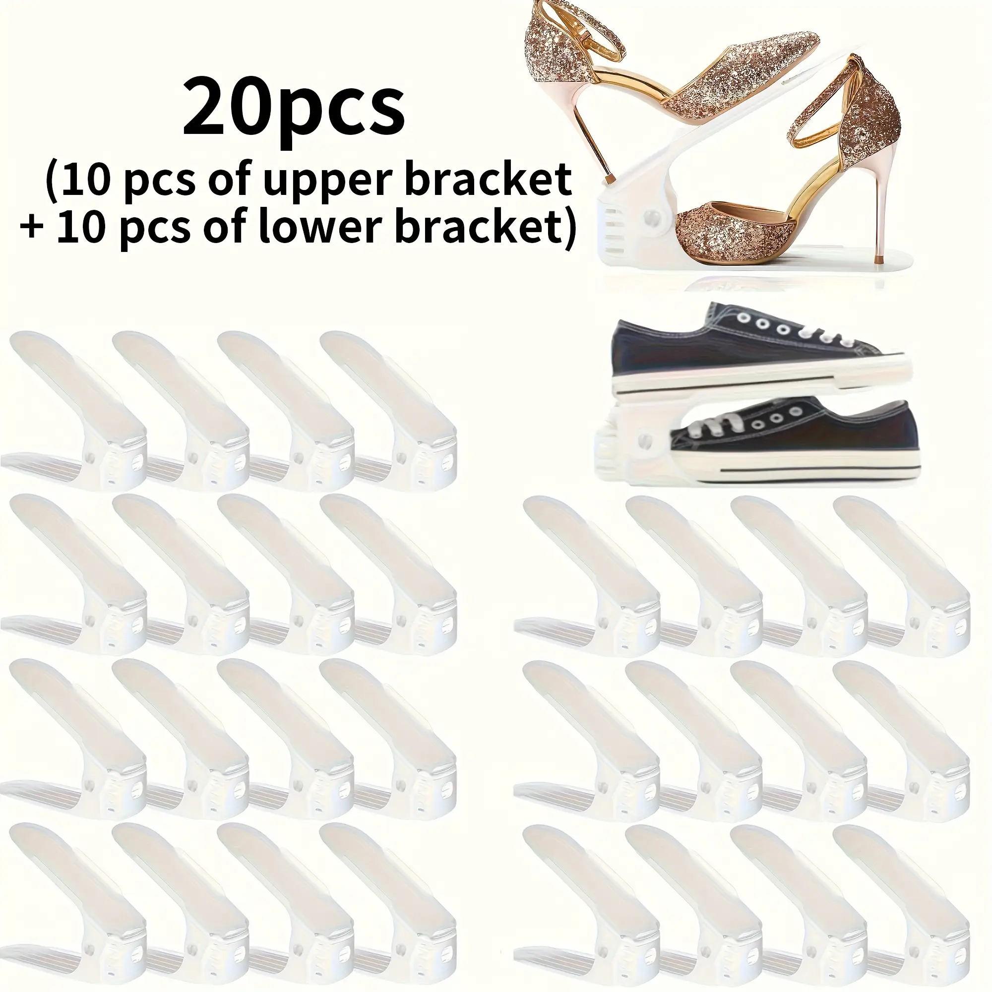 20pcs Adjustable Shoe Storage Rack Organizer Set
