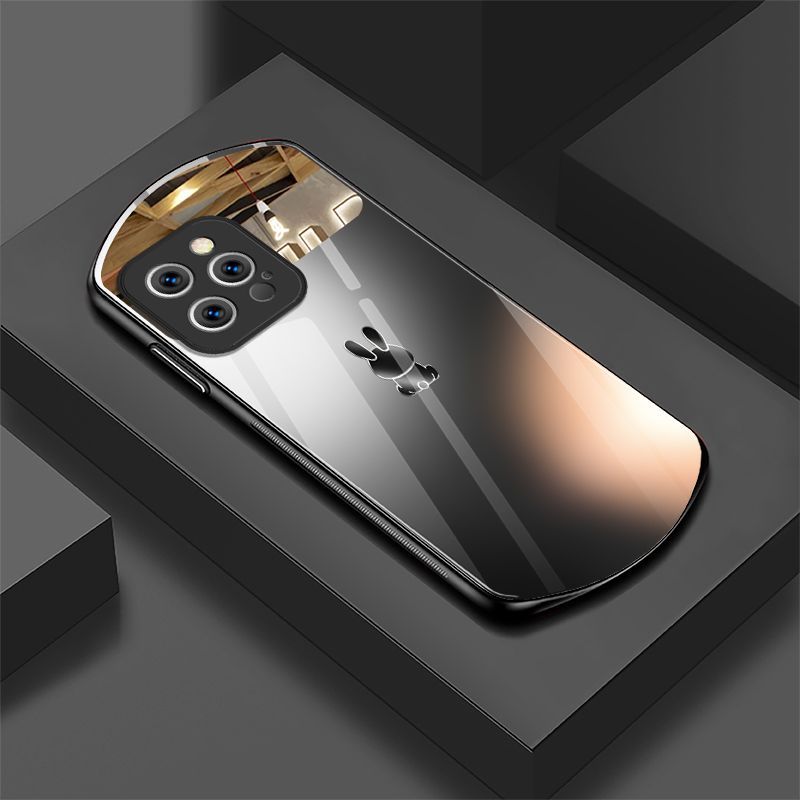 TEMU ฝาครอบโทรศัพท์ Apple Pro Max ที่มีลวดลายครึ่งกระจกทรงรูปไข่, เหมาะกับ Apple , Apple 14 Pro, Apple 13, Apple , และ Apple 11, ดีไซน์เรียบง่าย