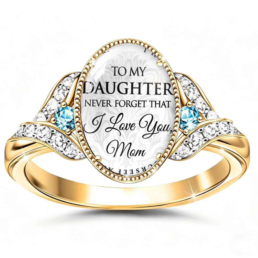 TEMU 1pc I Love You Daughter Ring Oval Ring Ring Jewelry Accessories Unique Jewelry Christmas Gifts Valentine Gifts Everyday Gifts Birthday Gifts