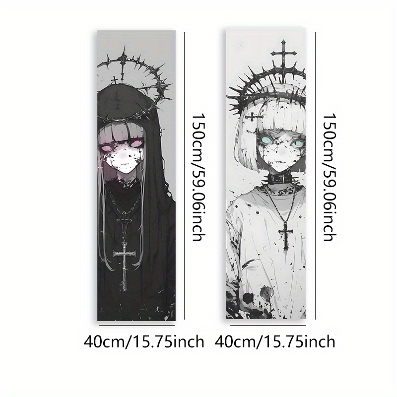 Gobelin ścienny gotycka dziewczyna anime turkusowe oczy art dekor_voghion.com