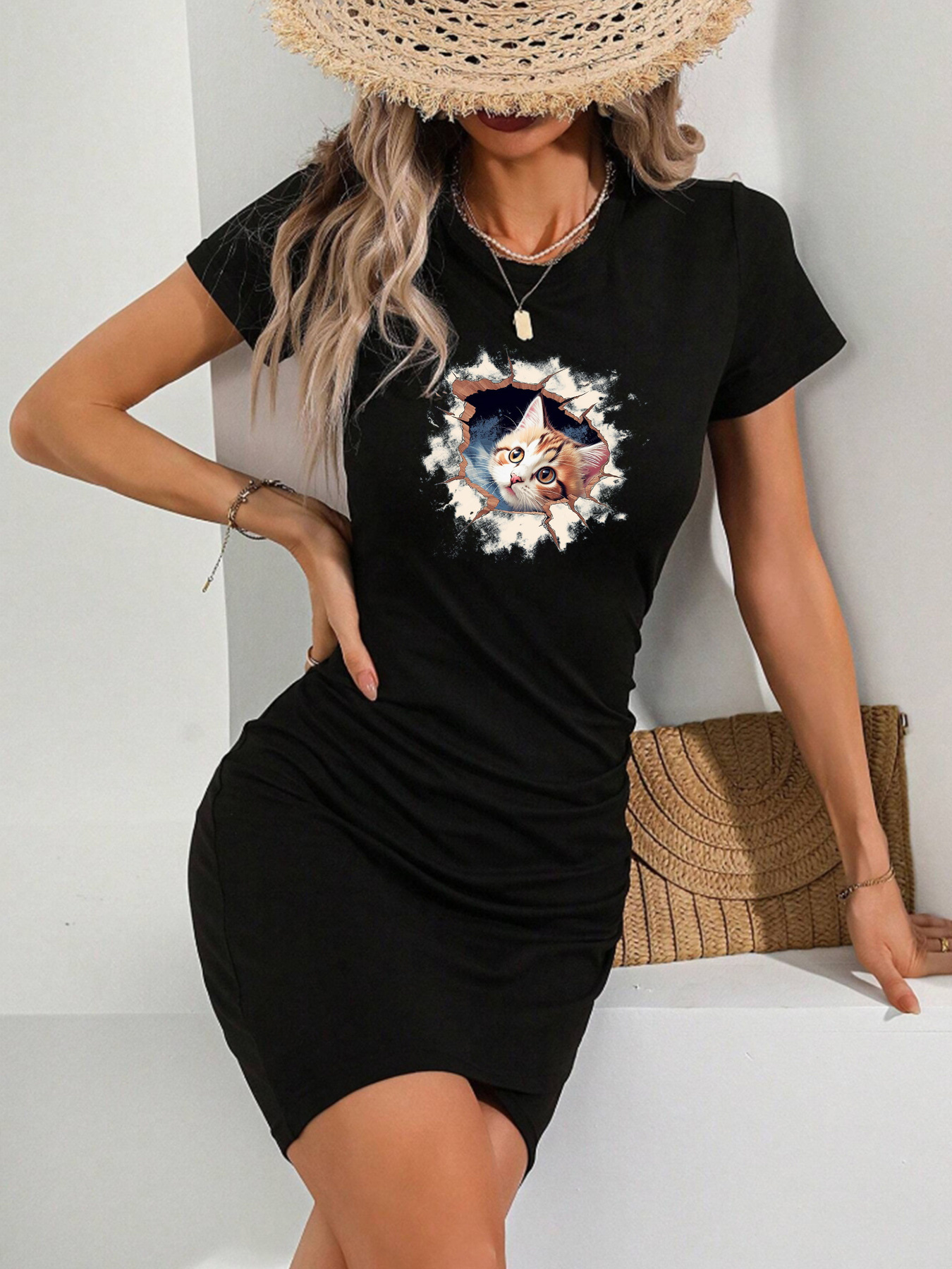 blue dress for baby girl Adara Off Shoulder Sweetheart Neckline Bodycon Dress in Black