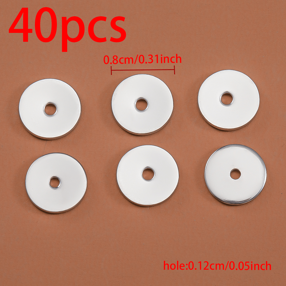 40pcs Stainless Steel Round Spacer Beads for Jewelry Making