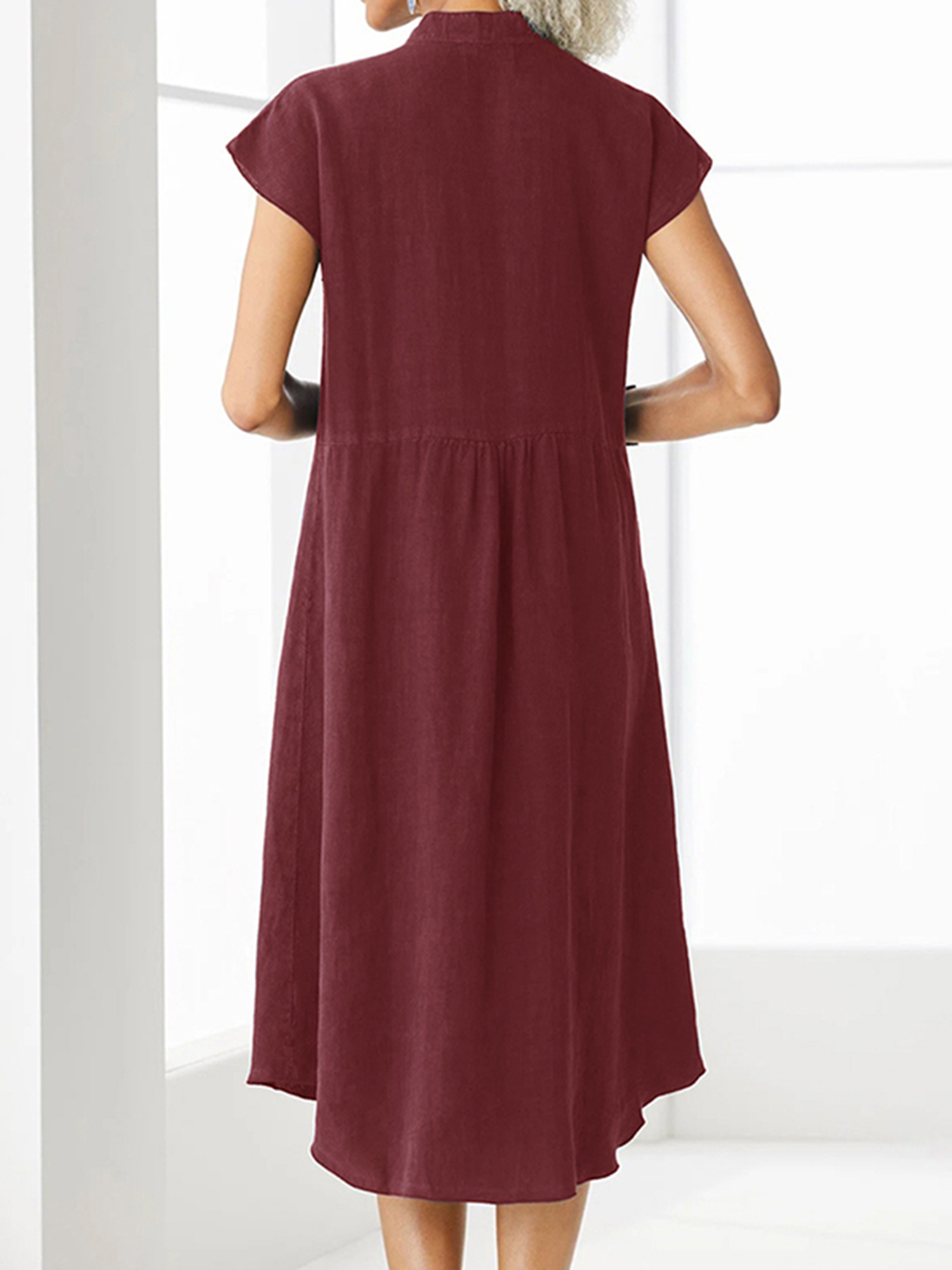 a line linen dresses Cotton & Linen Halter A Line Long Dress main image 1