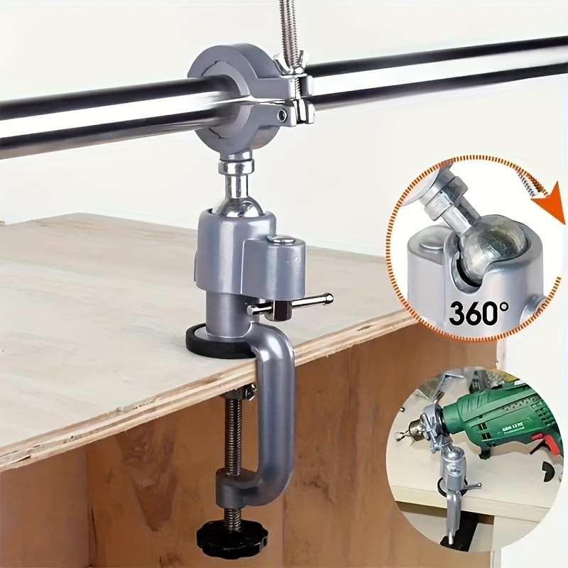 [Diy Projects] One Small Bracket, Electric Drill Bracket, Electric Grinding Bracket, Universal Bracket, 360 Degree Rotatable Multifunctional Bracket, Electric Drill Clip, Electric Drill Holder, Tool Stability Support|Metal Construction|Adjustable Height Stand