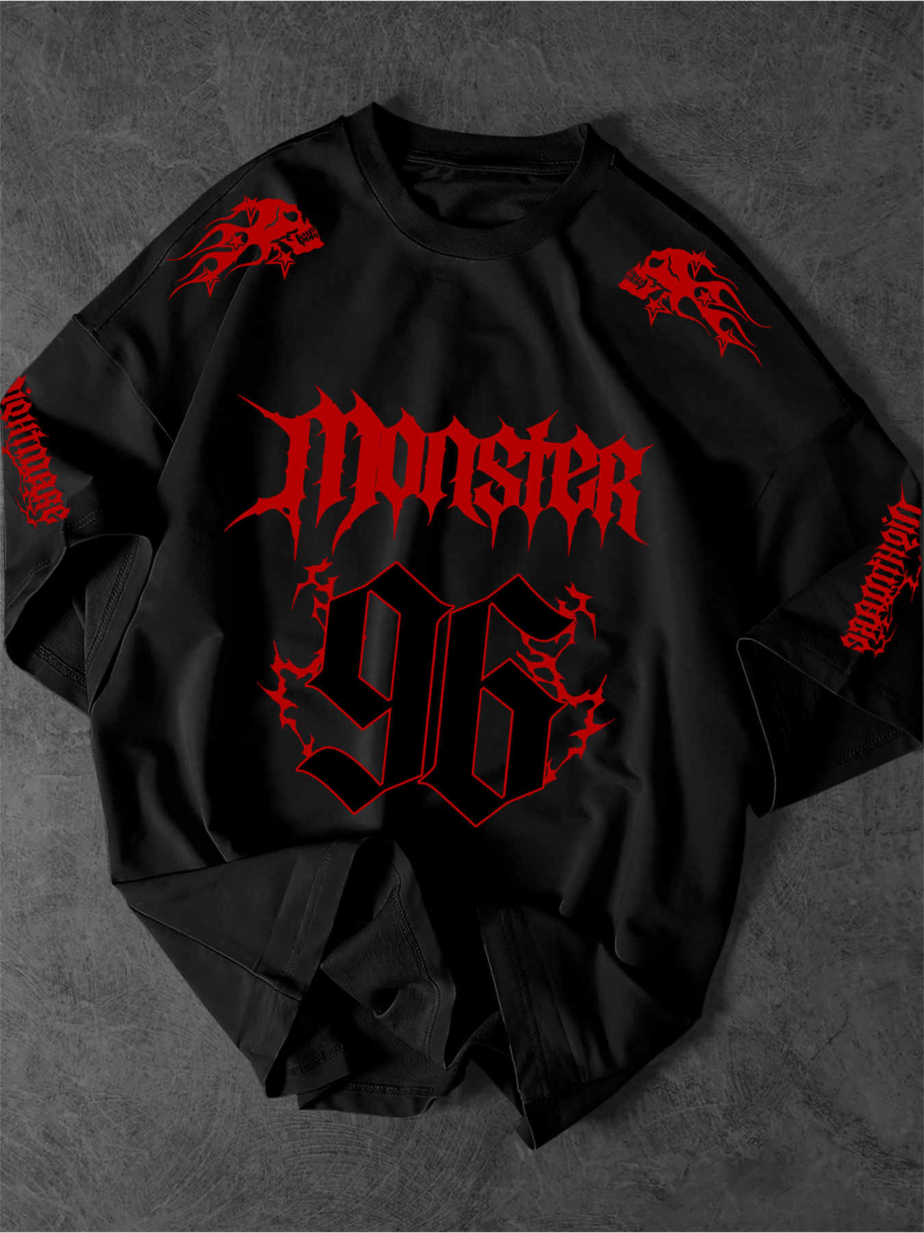 mens gothic font number 96 creative pattern print t shirt - Temu