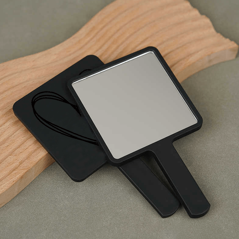 Square Handheld Makeup Mirror with Long Handle