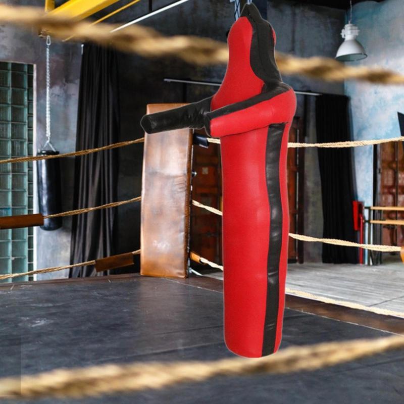 1 парче mma граплинг манекен компатибилен за џудо, таеквондо,  , рвање, бокс - тежок pu   манекен, црвен (55.1” ненаполнет боречки кукла, полнење не е вклучено) за теретана, доџо,  ) Детали за производот 5