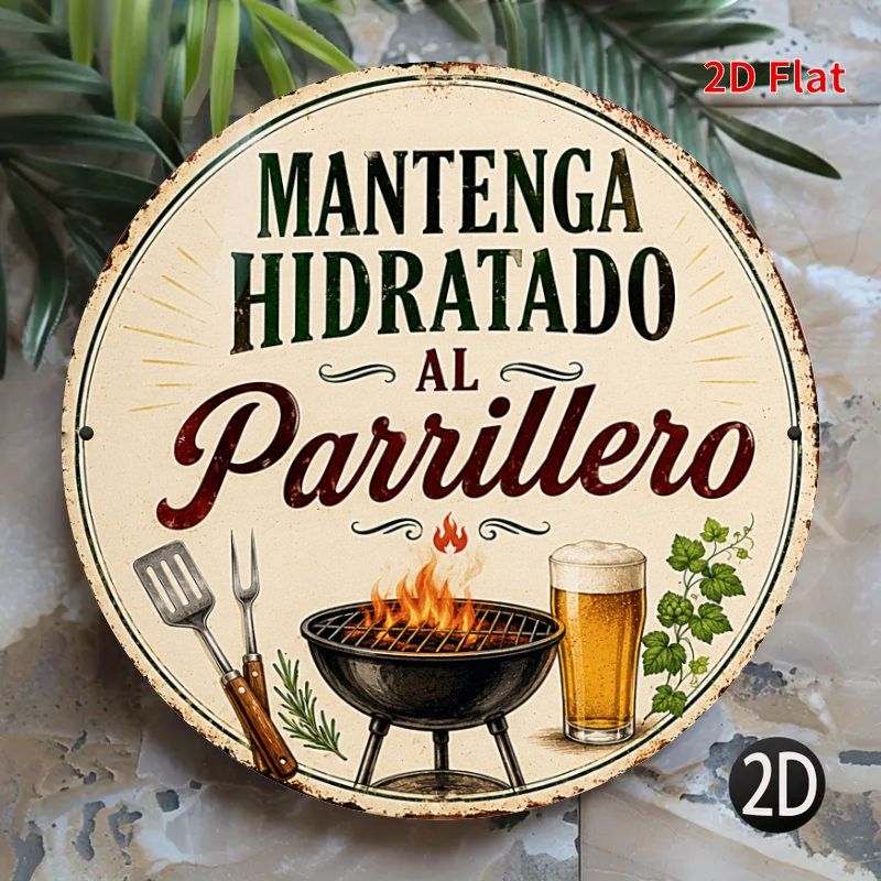 TEMU Letrero Decorativo 2D - Paquete de 1 - Letrero Decorativo para Mantener Asadores de Humedecidos, Decoración de Pared Retro Española para y