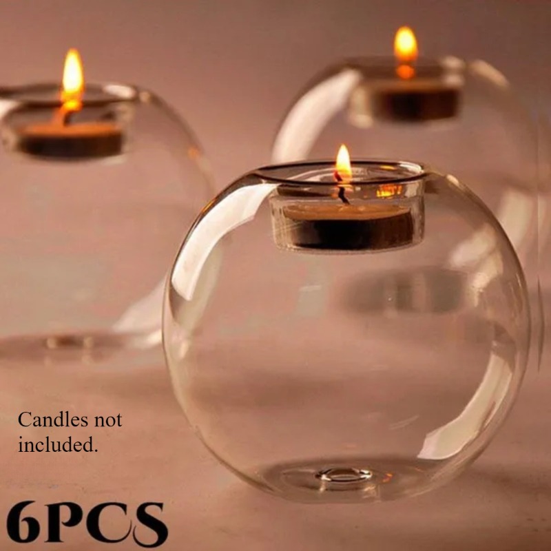TEMU Juego de 6 candelabros estilo europeo, ideal para decoración de mesas, , bares, fiestas y decoración del hogar