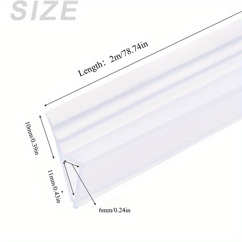 Image of 4-6mm Glass 2m Shower Door Seal Strip, Seal Strip For 1/4" Framelss Glass Door