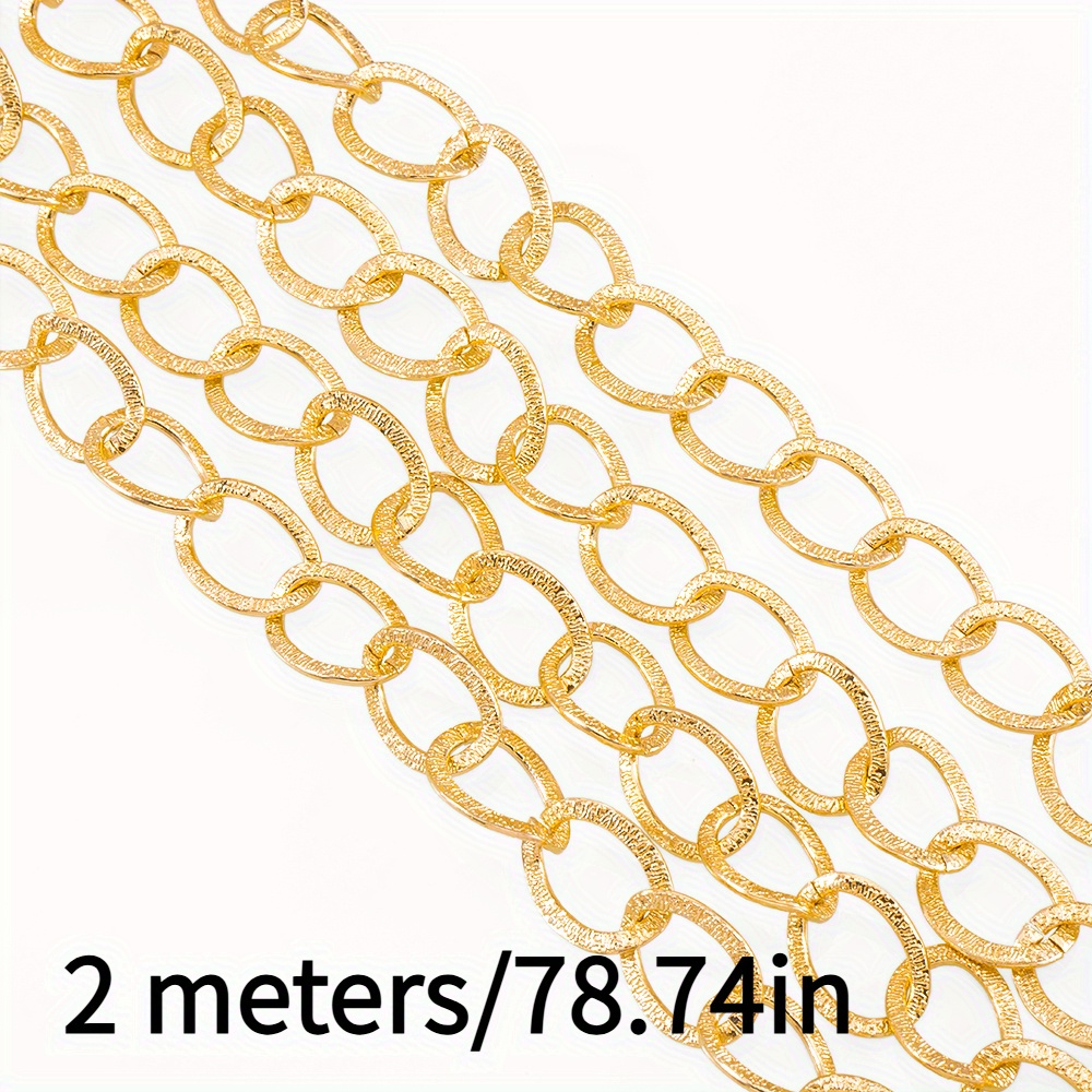 E-shop 2D Flat - 2 Meter Kettenhandtasche mit Blumenmuster O-Form, flache runde Kette, leichtes Aluminiummaterial, große Trend-Kleidungstasche,