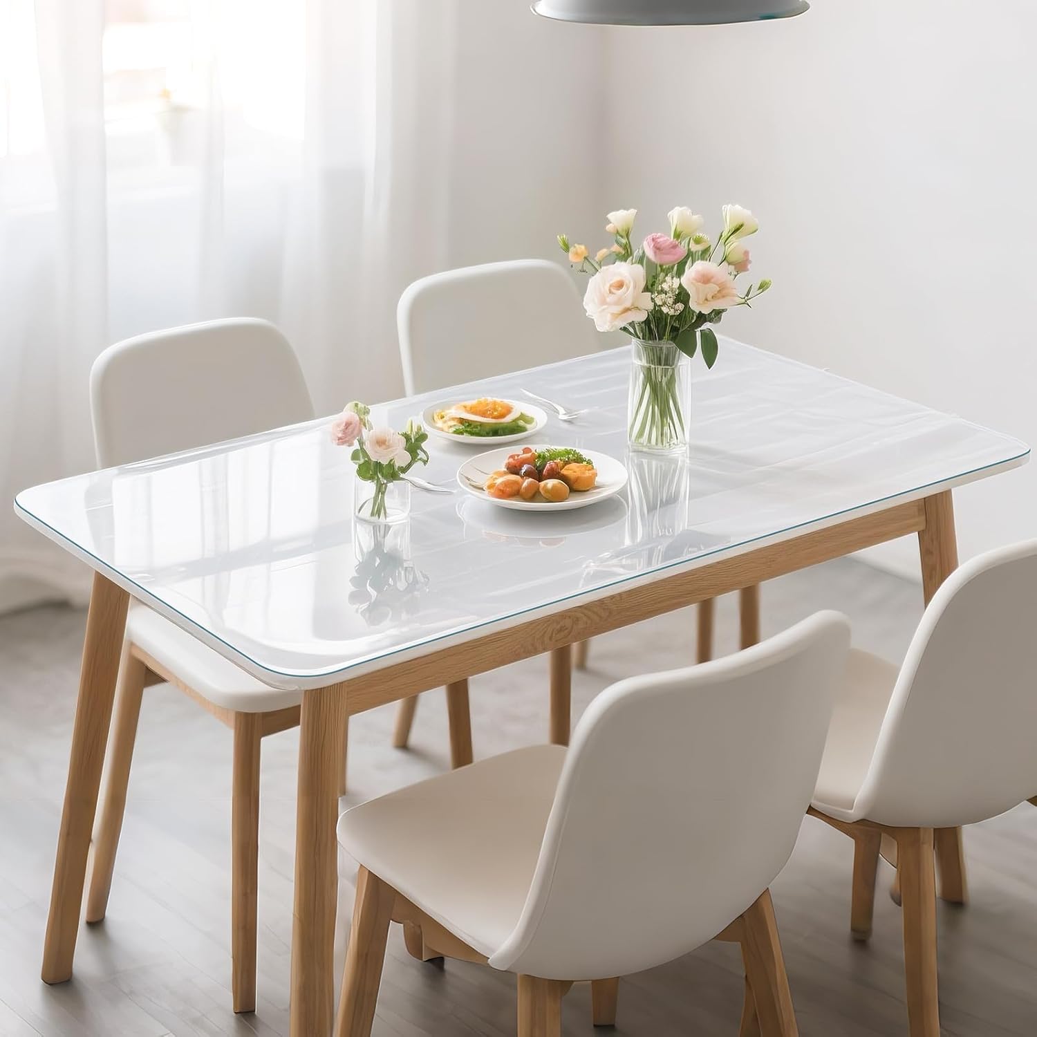TEMU Clear Table Protector, 2.0mm Thick High Quality Pvc Plastic Table Cover, Durable Table Pad For Dining Room, Kitchen, Writing Desk, And Coffee