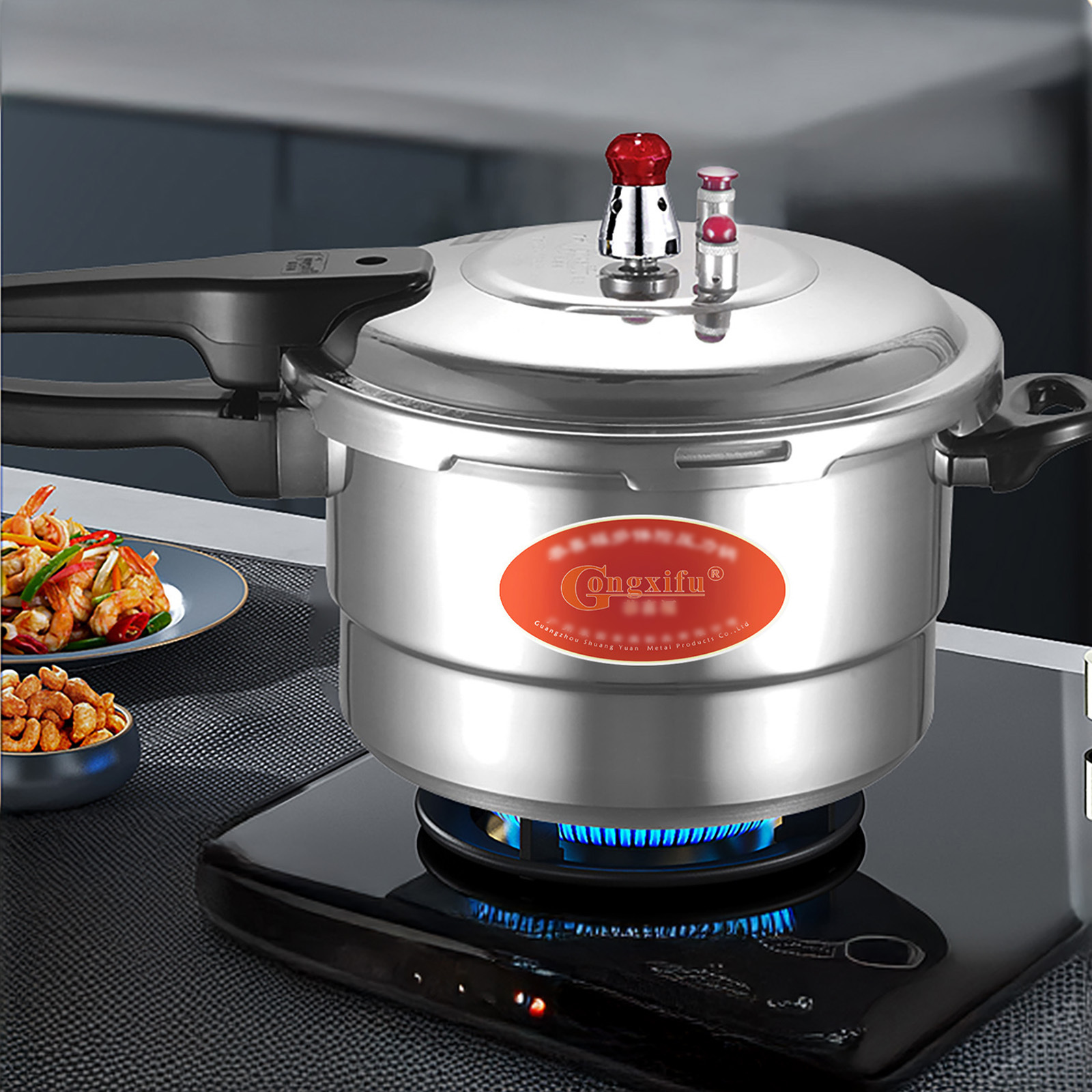 1pc aluminum quick cooking   and   suitable for   and soups   with a lid and steaming rack   holiday gifts such as christmas halloween etc suitable for induction cookers and gas stoves Product details 6