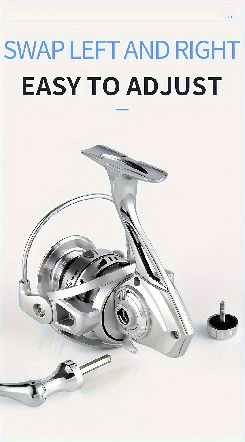 [Metal Fishing Reel] Metal Spinning Wheel with Swinging Arm Fishing Reel | Ergonomically Designed Handle, Durable Metal Arm, Suitable for Sea Fishing Rods, Freshwater and Saltwater Fishing | Made of Multi-Colored Stainless Steel and PA Body, Perfect Gift for Christmas, Valentine's Day, or Fishing Enthusiasts