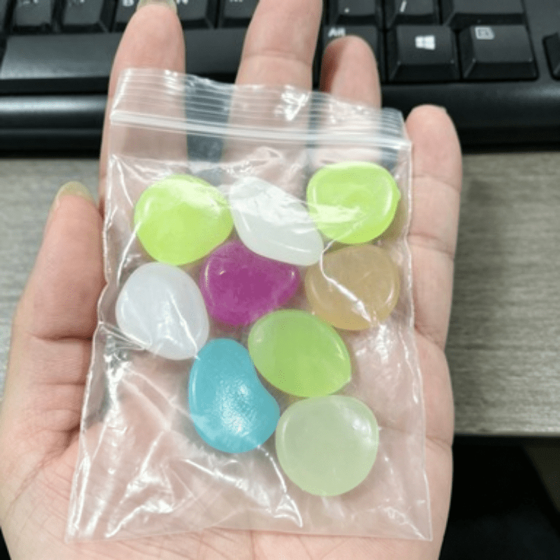 TEMU 21 Extra-large Random Color Stones, 0.87inch-0.94inch Glow In The Dark Luminous Pebbles With Crystal-like Texture And Gemstone , Stones For Fish