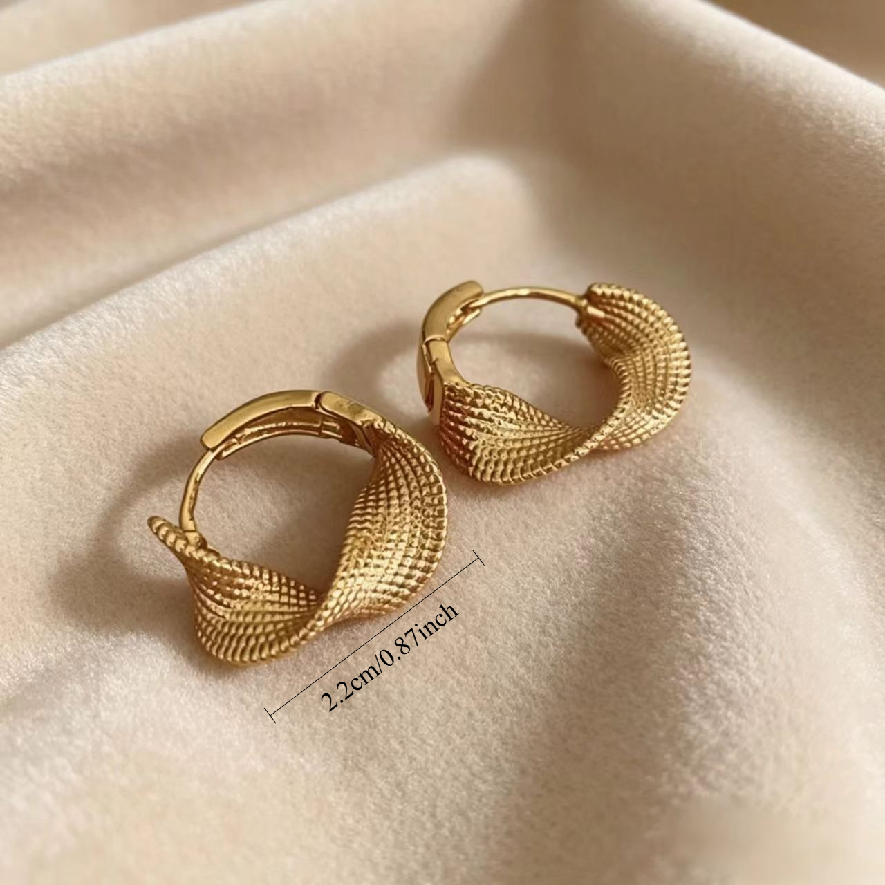 Women's Golden Spiral Hoop Earrings