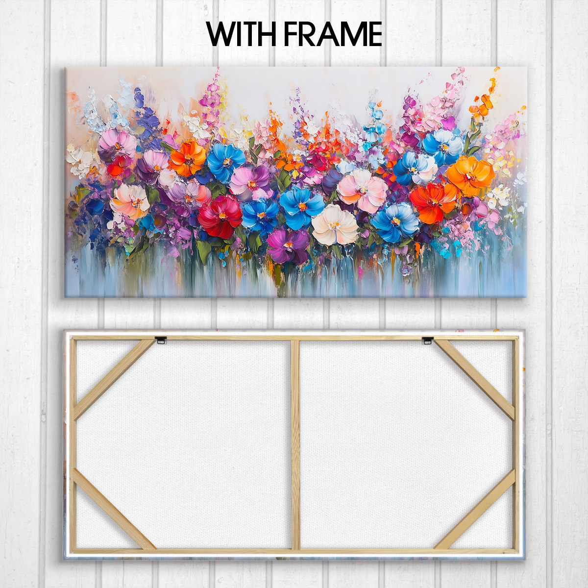 2d Flat 1pc Wooden Framed Painting Wrap