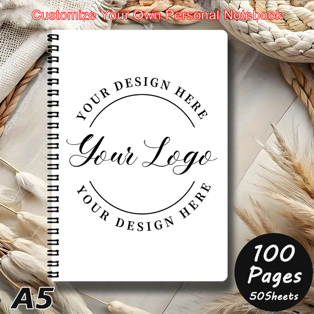 E-shop Spiralnotizbuch mit individuellem Logo | Personalisiertes Journal, 1 Stück A5, abgerundete Ecken, blockierte Seiten, mit Logo oder Bild,