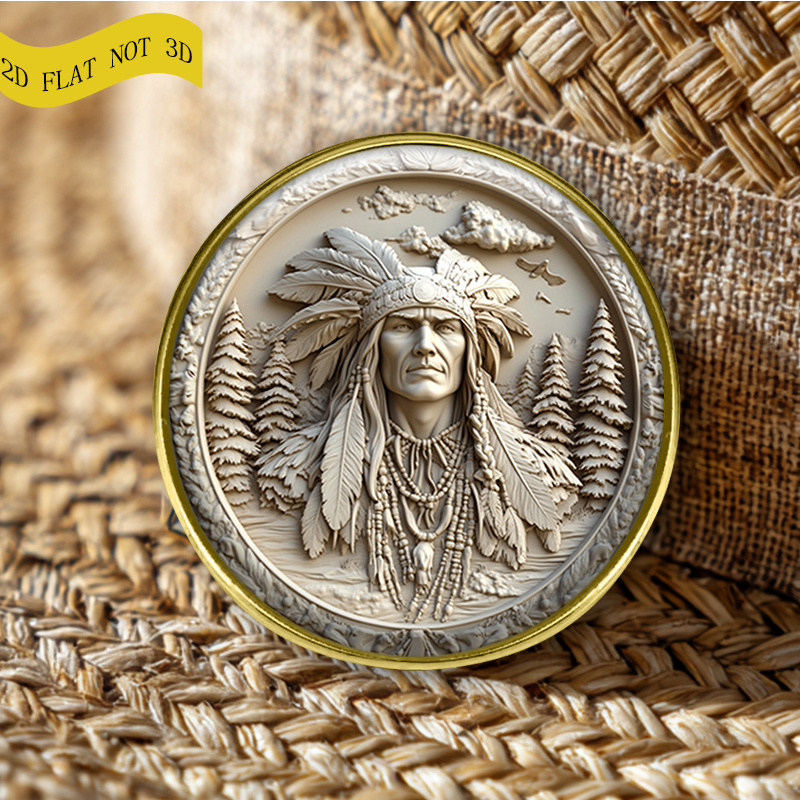 TEMU 2d Flat - This Round Brooch Showcases A Realistic Of American, Making It An Ideal Holiday Present That Highlights Its Unique And Cultural . This