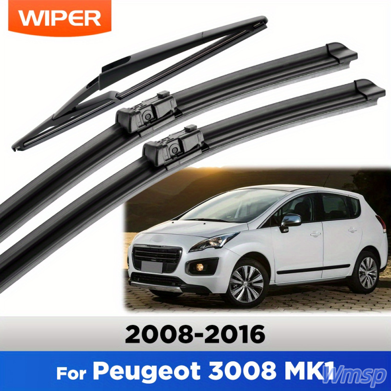 TEMU Kit di ricambio completo tergicristalli anteriori e posteriori per MK1 2008-2016 - Misure 30" 28" 12" - Gomma resistente, silenzioso e senza