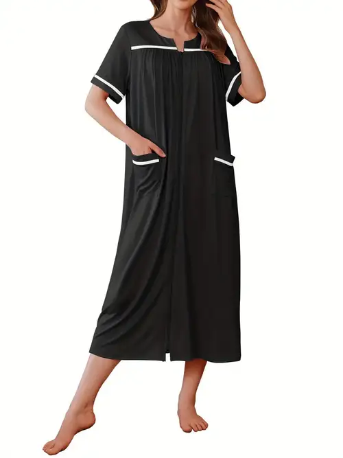 short zipped dressing gown Fleece Short Sleeve Zip Up Housecoat Lilac Zip Pintuck Fleece Dressing Gown Coopers Of Stortford