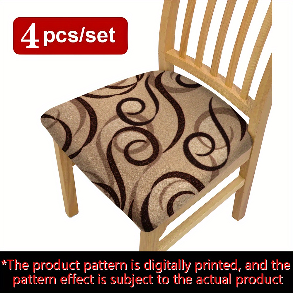TEMU 2/4/6pcs Protectores de Asiento de Silla Vintage Compatibles con Sillas de Comedor - Funda Elástica Lavable y Duradera, Adecuados para Sillas de