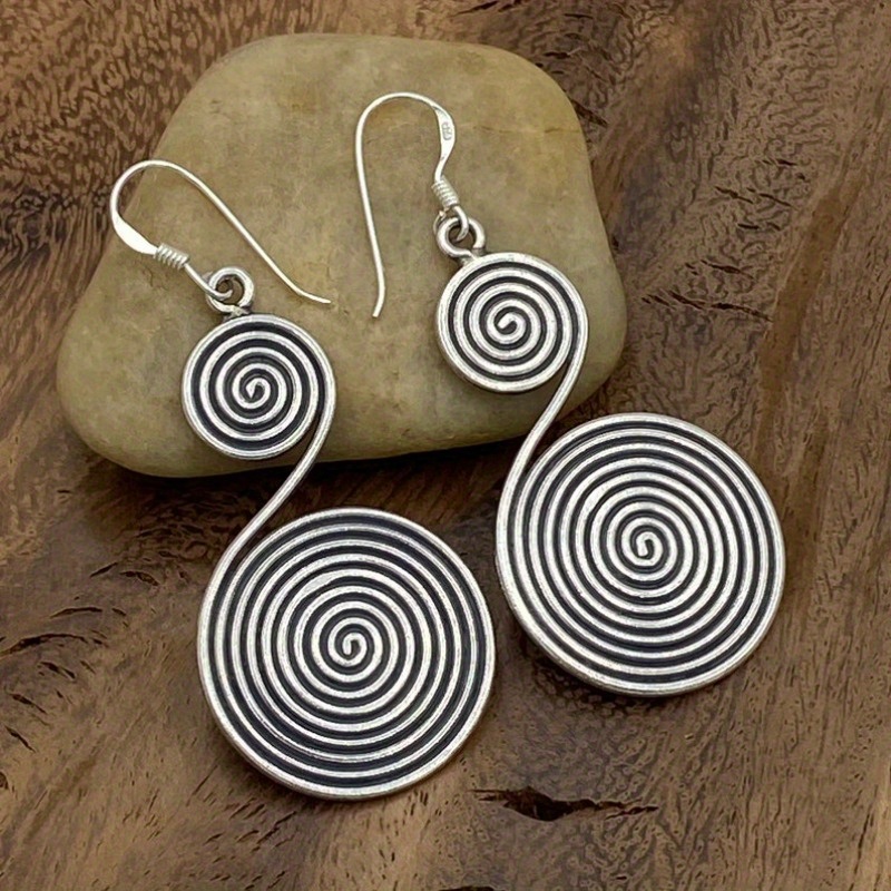 Handmade Silvery Color Large Dangle Boho Earrings, Statement Earrings, Long, Gift For Her