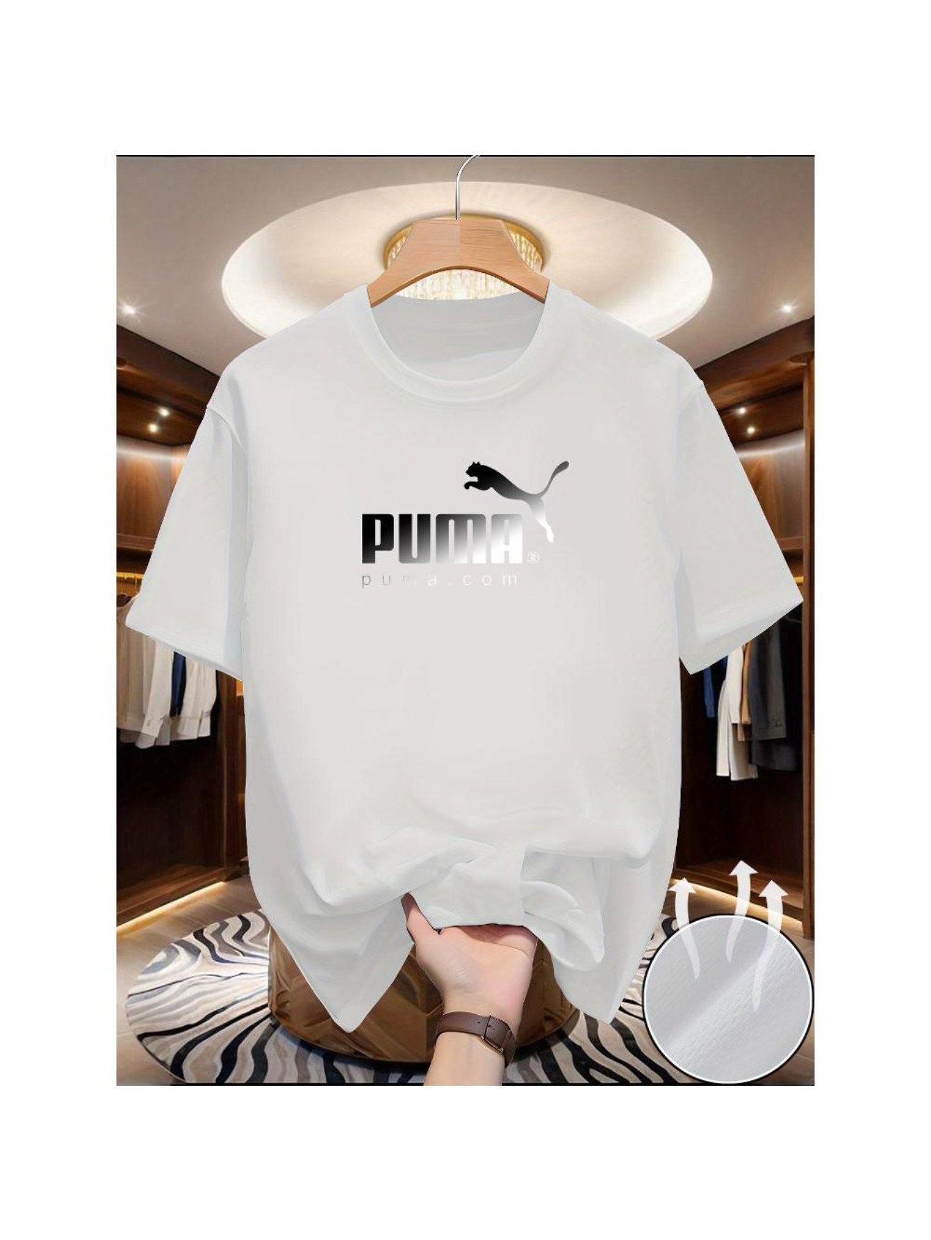 Men's Heavyweight 100% Pure Cotton New Summer Printed Trendy Casual Sport Short-Sleeve T-Shirt, Versatile and Comfortable Top