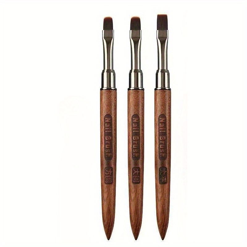 3pcs Nail Art Painting Pen Set - Delicate Round Head Gel Pens, Nylon Bristle Brushes, Fine Touch, Pen Body Nail Gel Pens