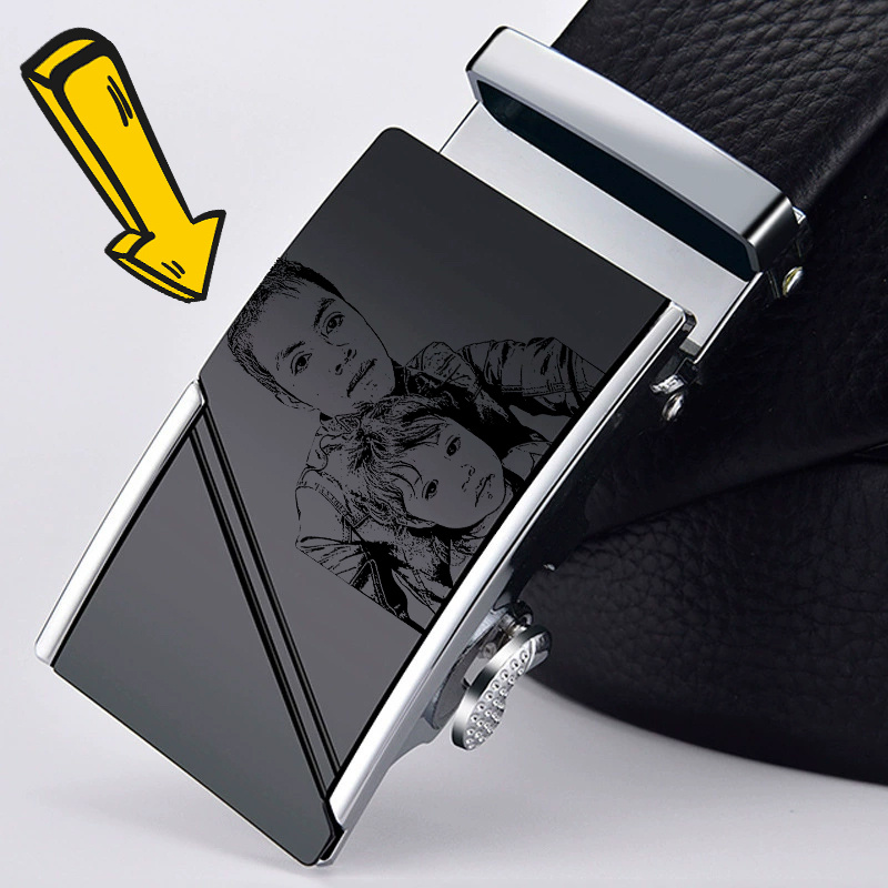 TEMU Top Layer Cowhide Genuine Leather Automatic Belt Men's Business Versatile Trendy Belt For Middle-aged And Young Men In Stock