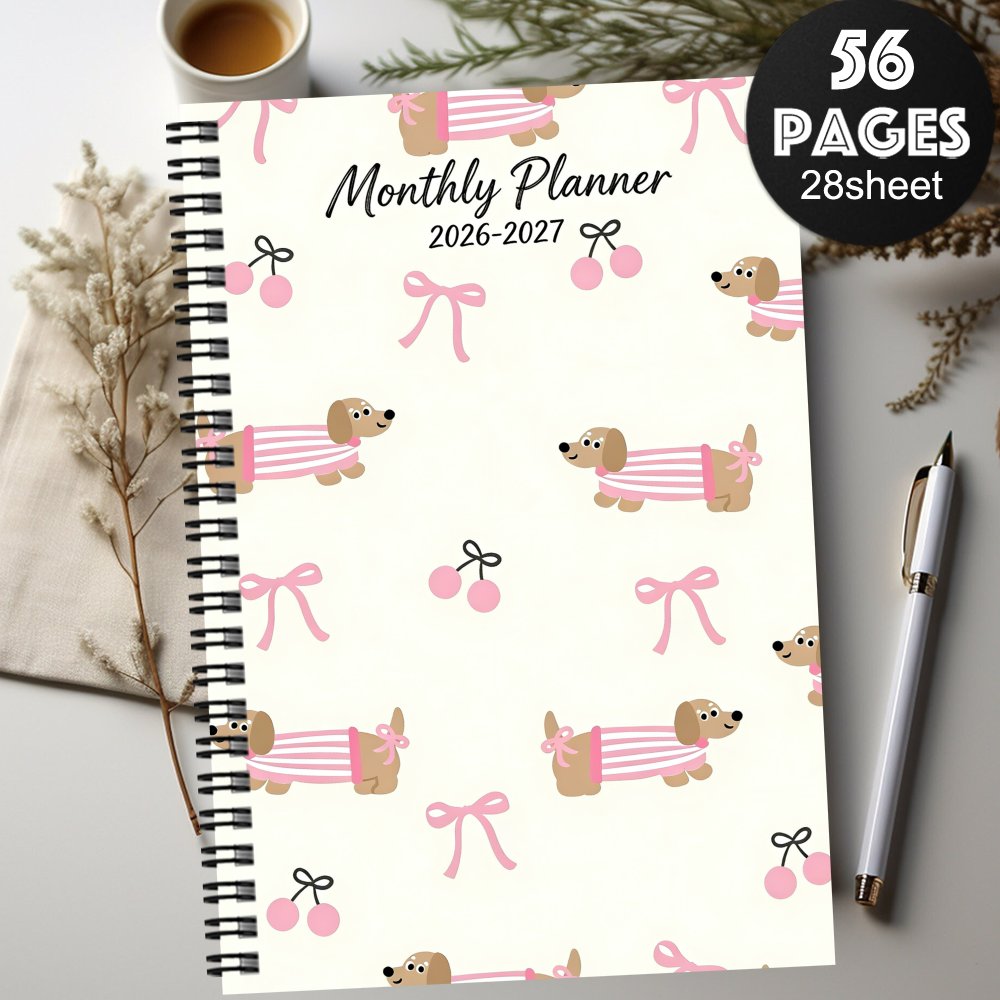 TEMU 1 Libro de registro de 14.5X21 cm para 2026, con un cuaderno planificador mensual diseñado para uso en , completo con agendas mensuales y de .