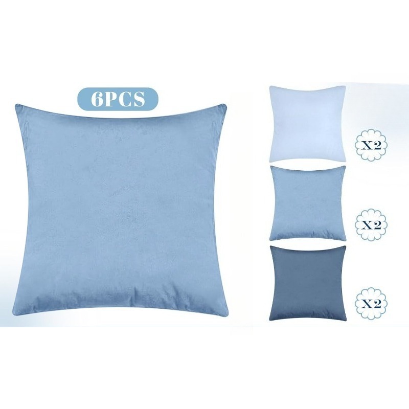 TEMU juego de 6 fundas de almohada un de color azul sólido con un estilo fácil y , adecuado para cualquier temporada o festividad. Creen un