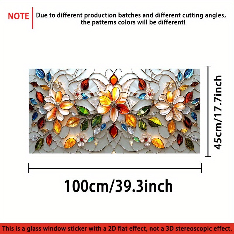 E-shop ., eine stilvolle, musterierte statische Fensterfolie, PVC-Statikkleber für Glas, Tür- und Fensterverzierung, Größe 39,3 x 17,7 Zoll (100 x ),