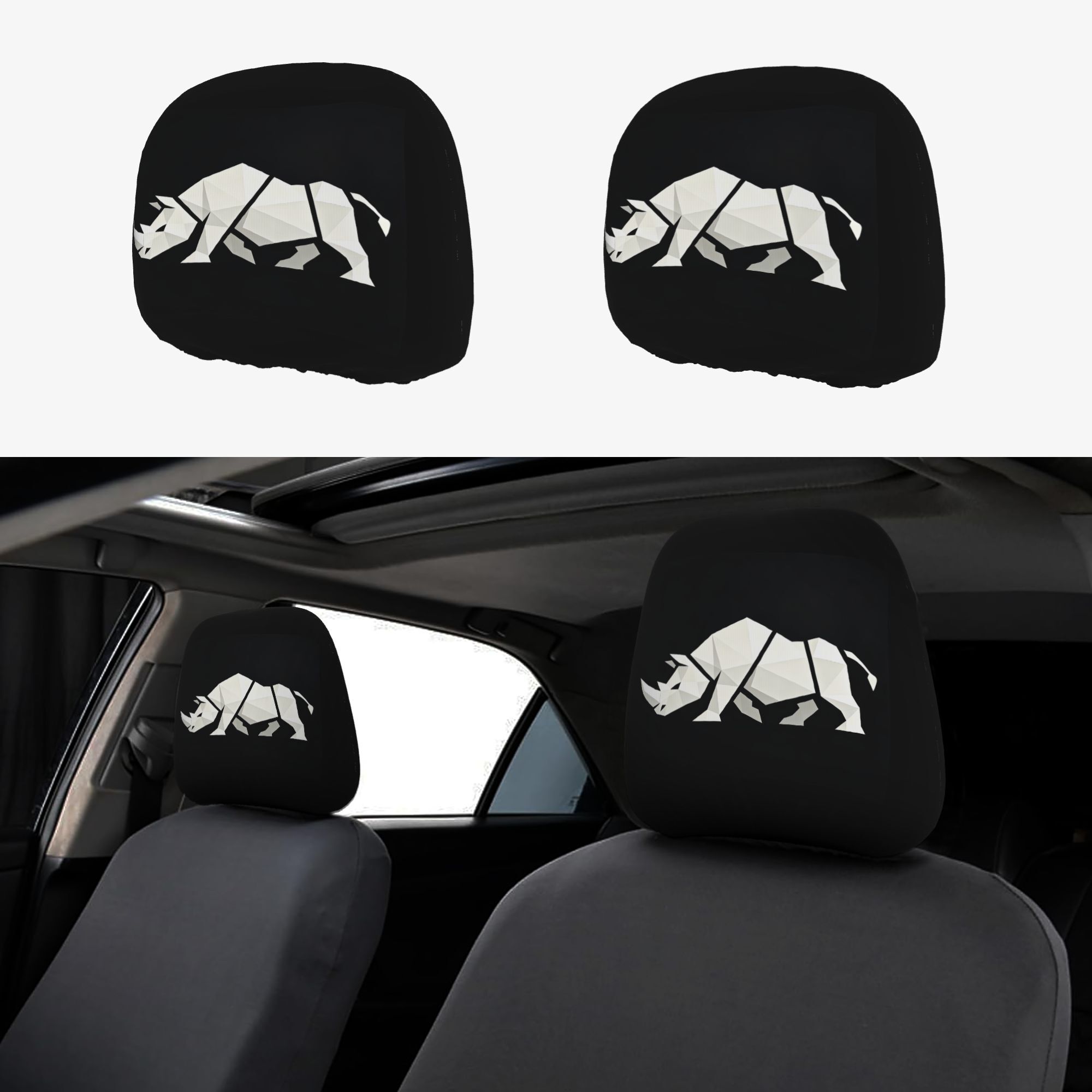TEMU Set copripoggiatesta per auto con logo Offroad, protezioni per poggiatesta dei sedili auto, lavabili e facili da pulire, design elastico, adatti