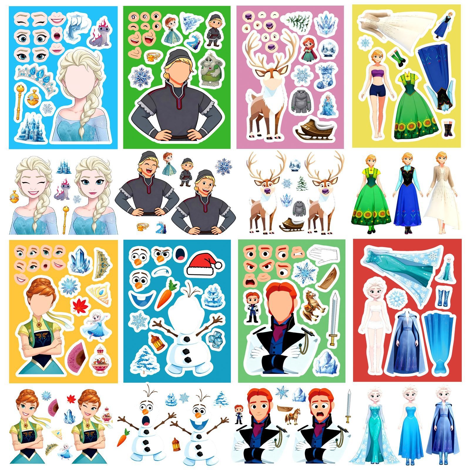Image of Stickers, 8 Sheets Of Frozen-themed Stickers, Perfect For Journals, Notebooks, Folders, And Electronic Devices. Useful For Office And , Make A Thoughtful And Gift, Suitable For Birthday