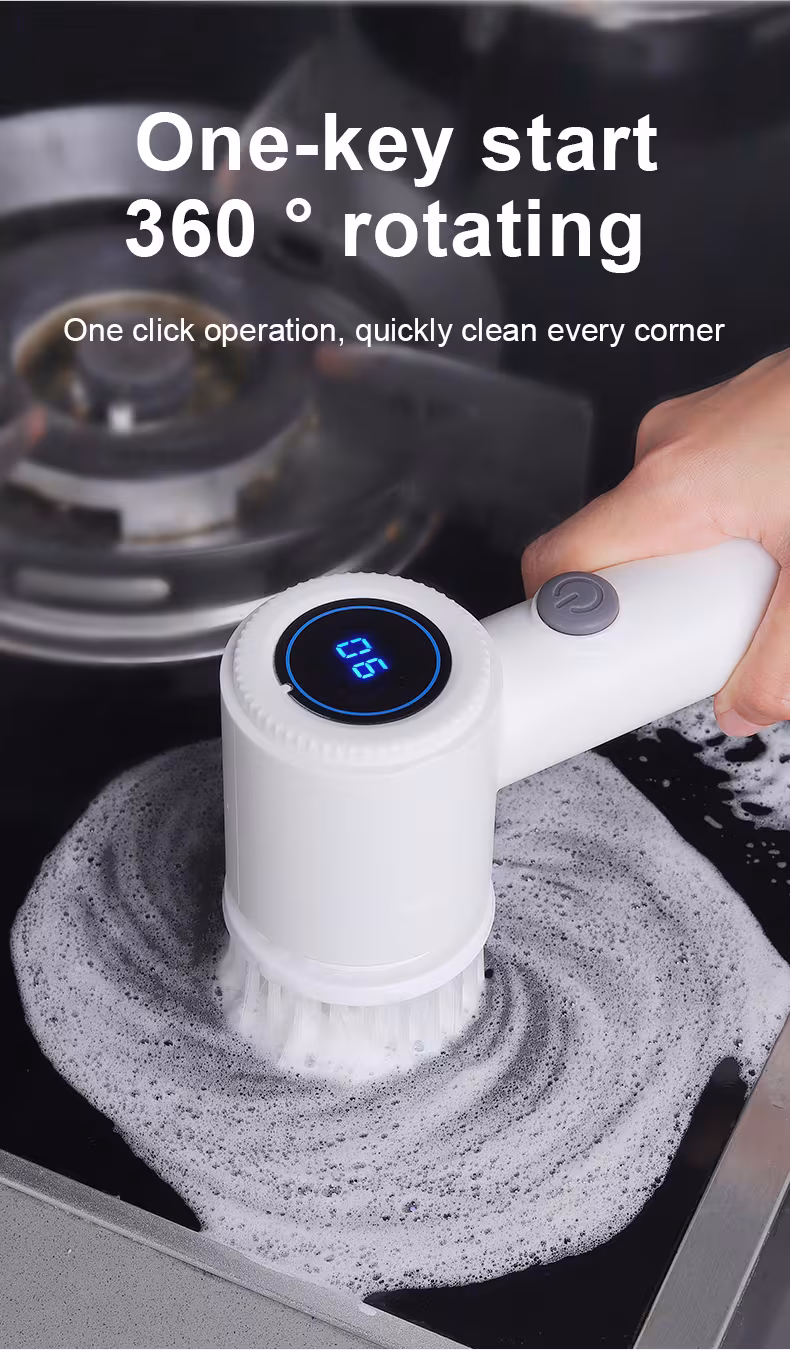 electric spin cleaning brush high speed brush heads kitchen bathroom car use multi functional cleaning tool must have household cleaning essential details 7
