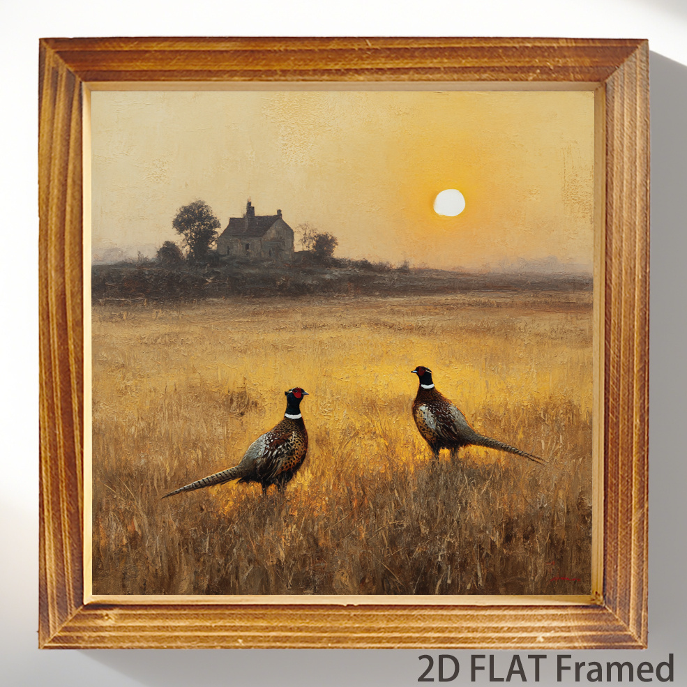 TEMU 2d Flat, 2d Flat, 2d Flat Decorative Painting With A Wooden Frame, Measuring 20cm X 20cm, Featuring A Vintage Design For Wall Decoration,