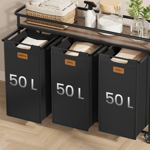 laundry sorter laundry hamper with wheels 39 6 gal 150l portable rolling cart baskets with shelf 3 removable liners and 6 labels laundry baskets