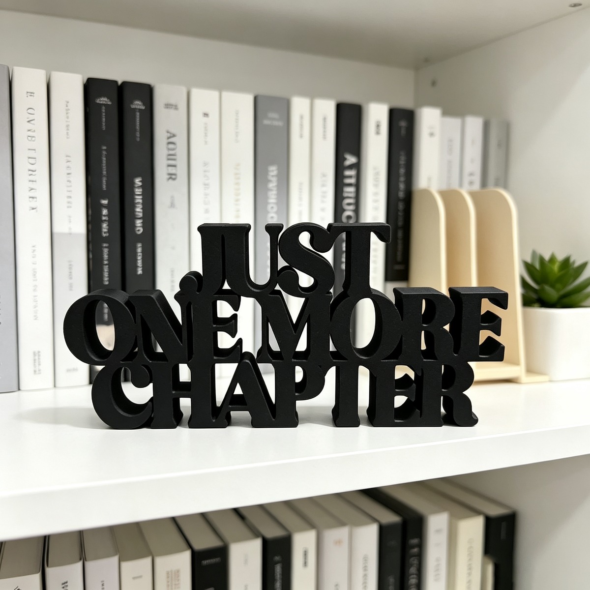 TEMU More Freestanding Pvc Sign, Book Lover Shelf Decor, Tabletop Word Ornament For Reading Nook Bookshelf, Bookworm Gift Home Library Decoration