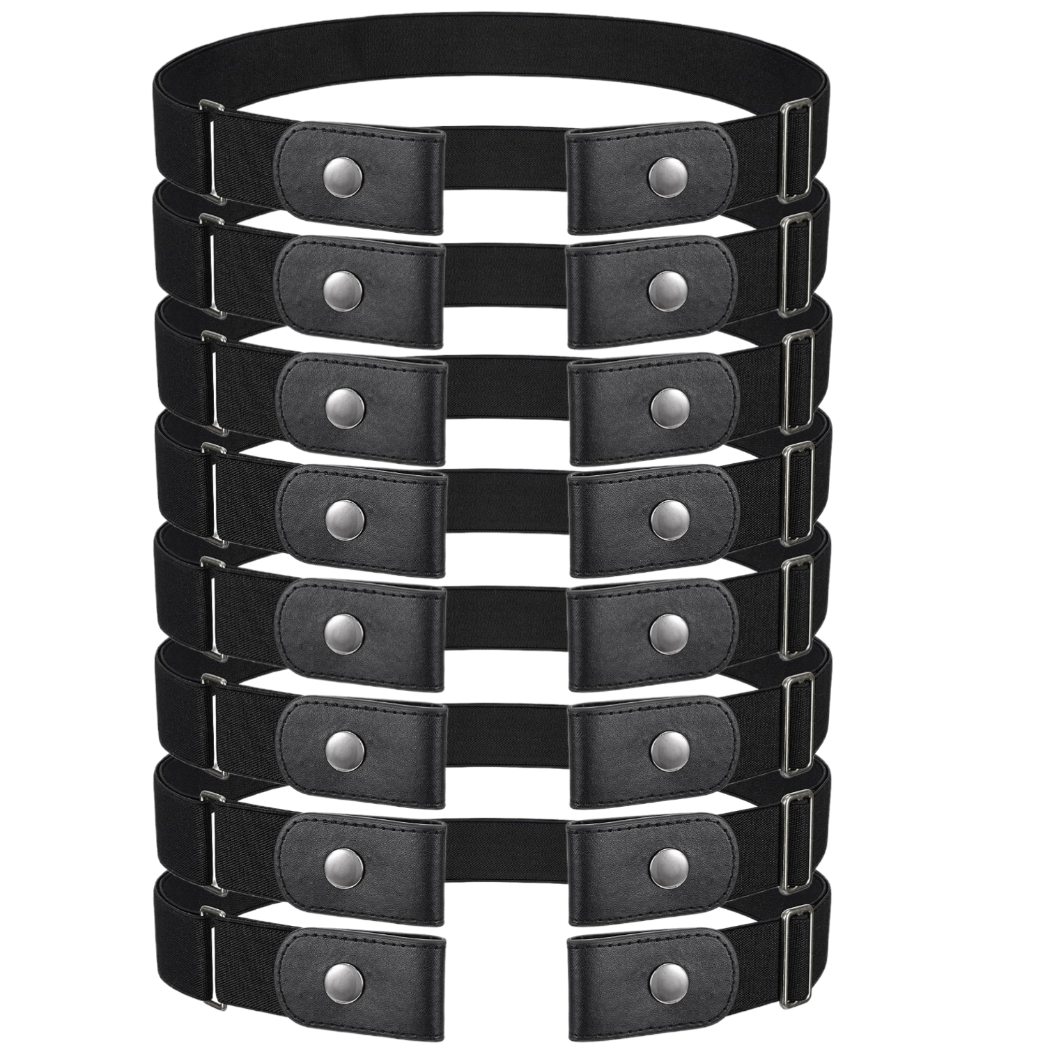 TEMU 8pcs -free Elastic Belt Suitable For - Invisible Adjustable Waistband, No Bulge Stretch Belt For Jeans, Pants, Dresses | Seamless Flexible Belt