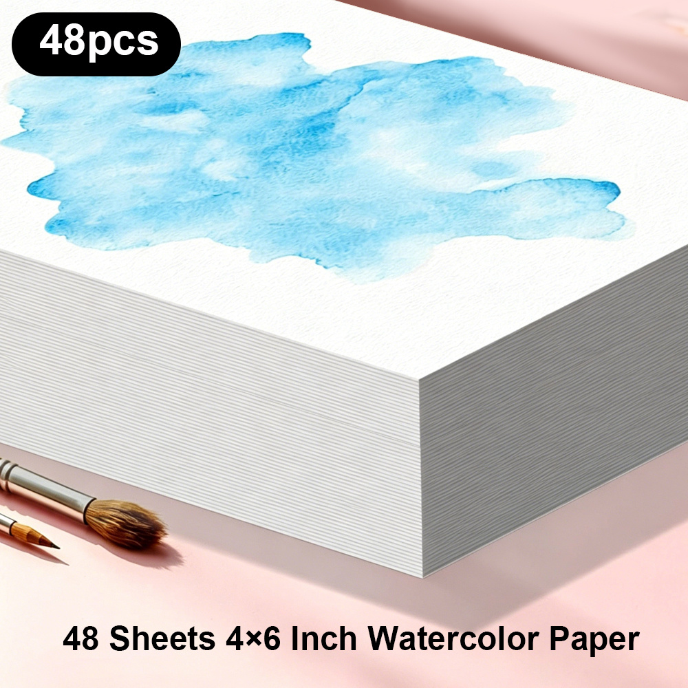24/48pcs Heavyweight Watercolor Paper Set, 300GSM Cold Press