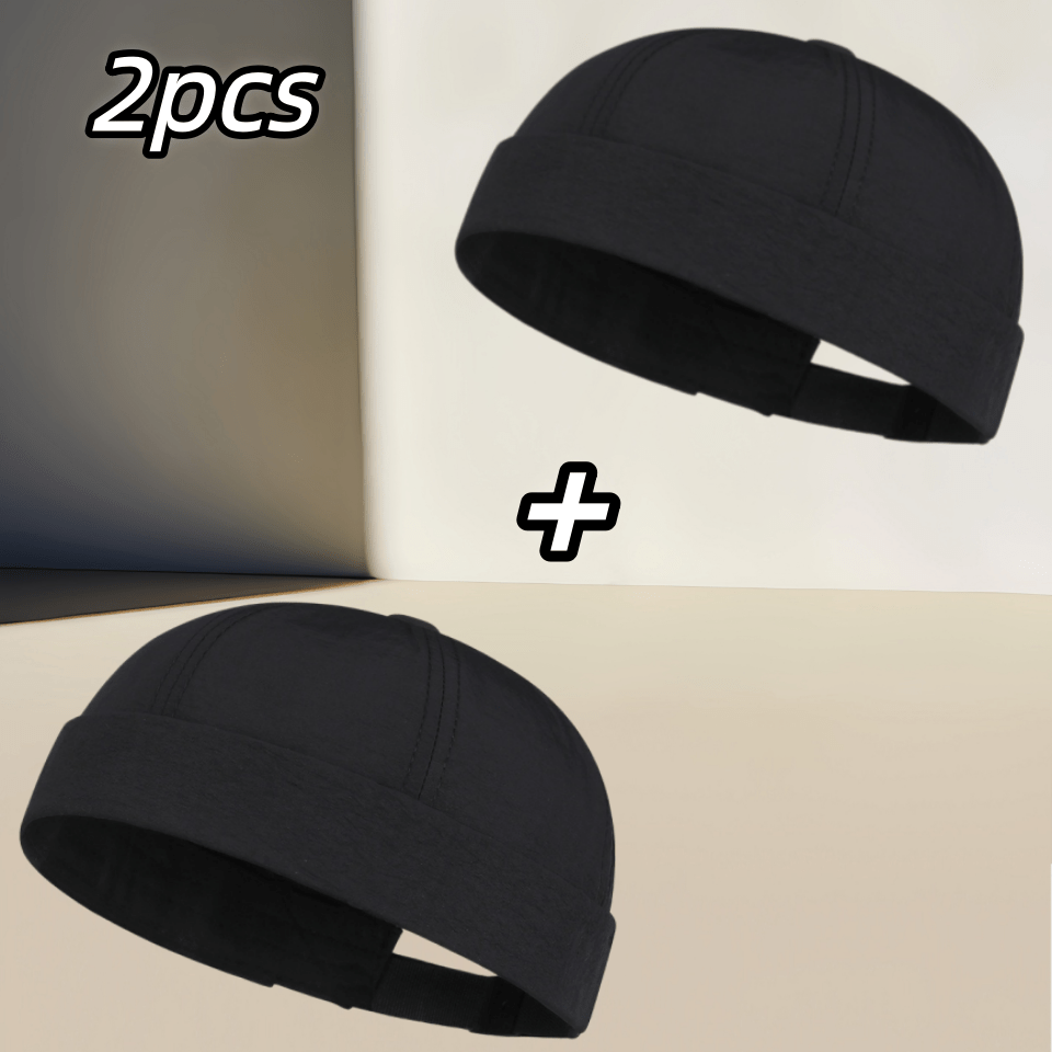 Image of 2pcs Quick Drying Breathable Fishing Hat Thin Brimless Men's And Women's Hats Watermelon Hats Trendy Men's, Unisex Headgear | Minimalist Cap | Breathable Fabric