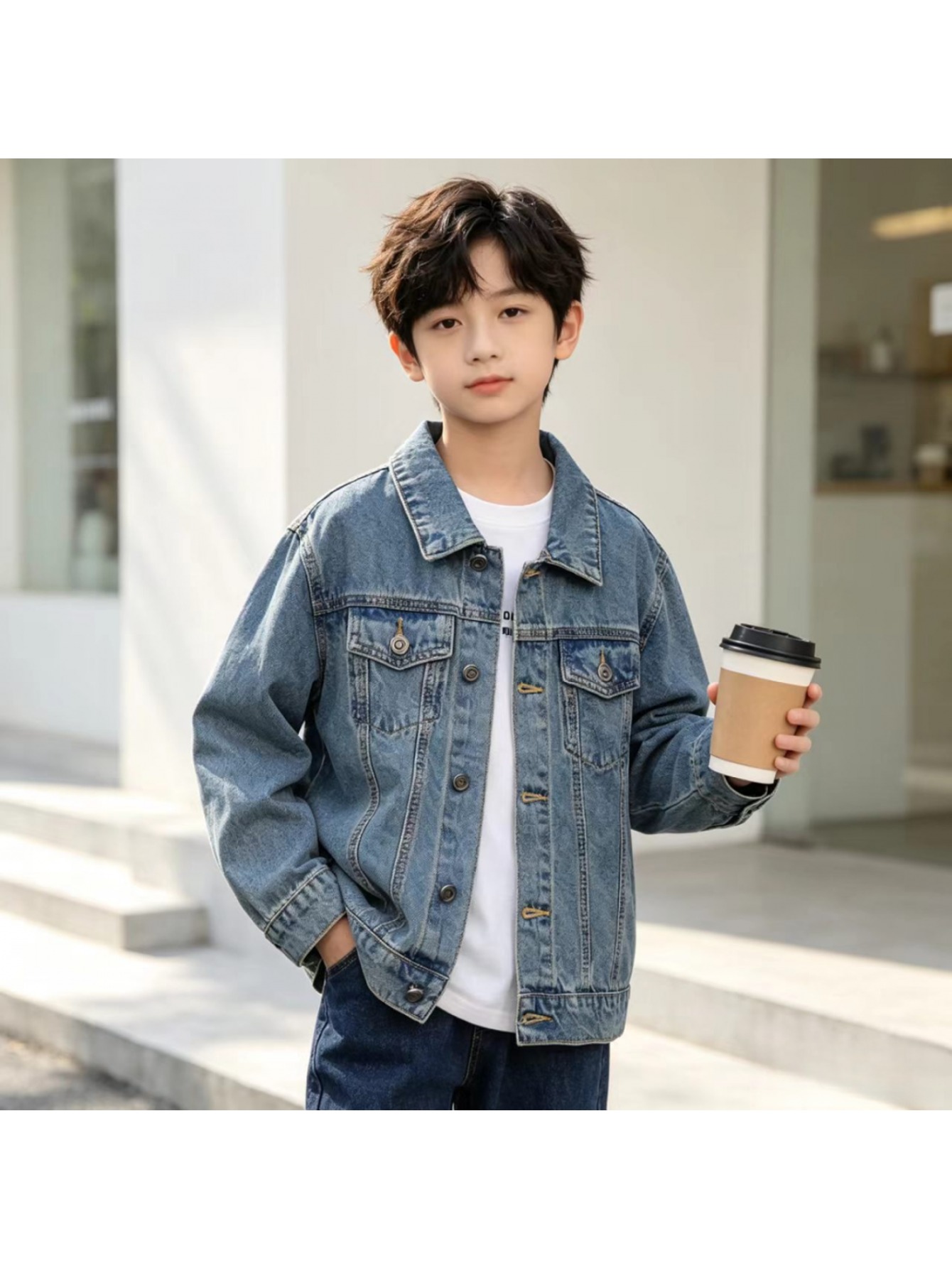 boys denim jacket sold on Temu United States