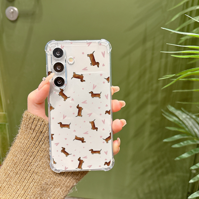 full screen dachshund four corner fall proof phone case Temu Ireland