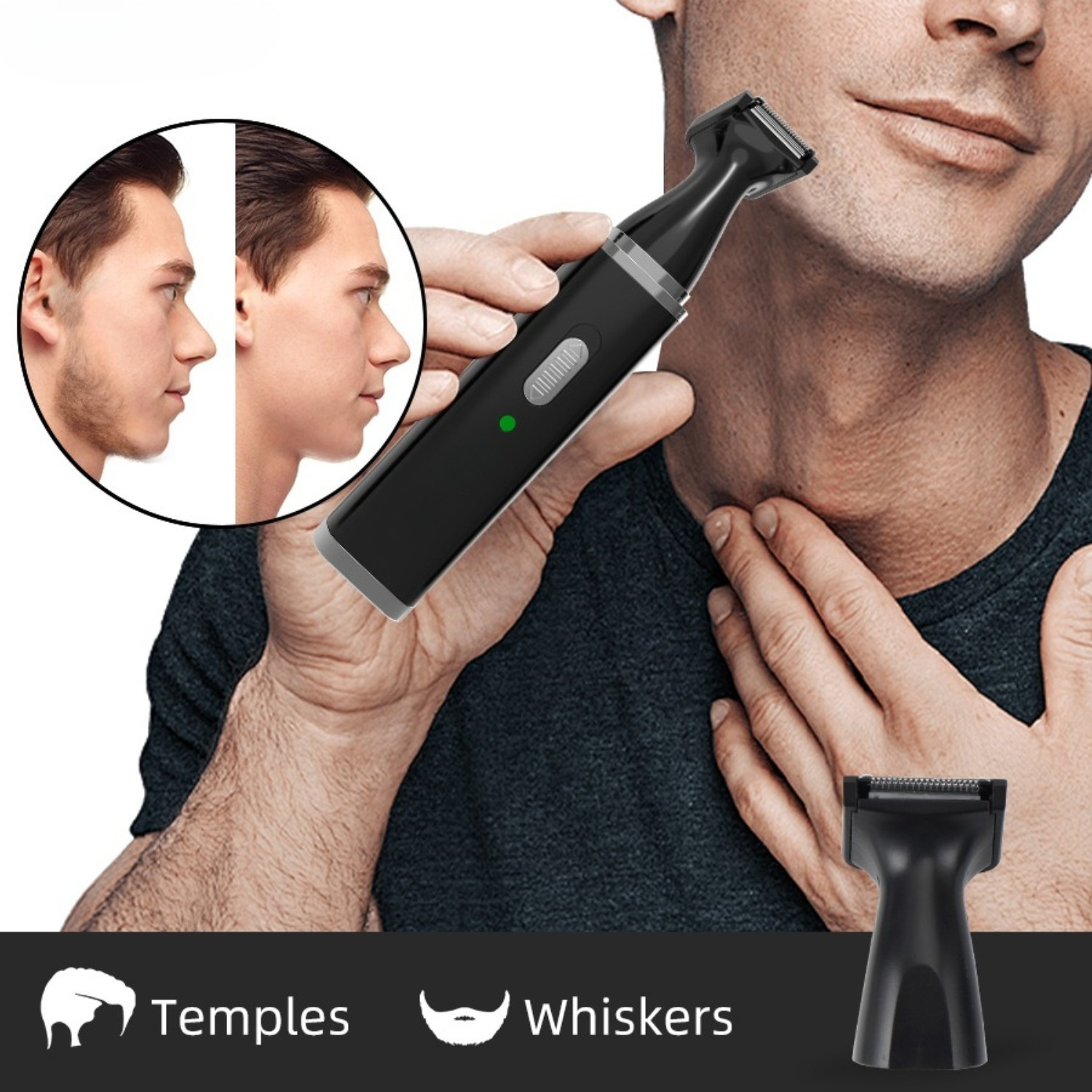 nose and ear hair trimmer for men 4 in 1 rechargeable trimmer for nose ear and eyebrow hair removal no pulling no snagging easy to clean gift for men Product details 5