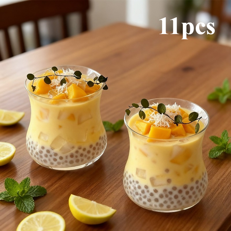 Image of 11pcs Dessert Jars, Dessert Cups, Mousse Cups, Juice Cups, Suitable For Parties, Birthdays, Weddings, Christmas, Party Dessert Cups | Decorative Dessert Cups |