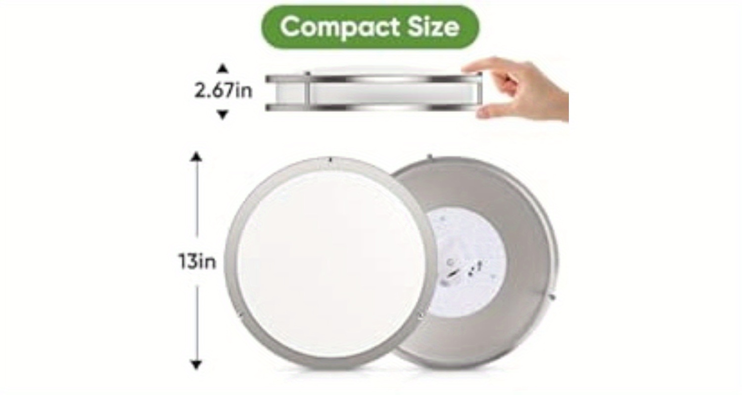 2-Pack 36W LED Ceiling Lights - Dimmable 3600lm Flush Mount With 5CCT Adjustable Lighting