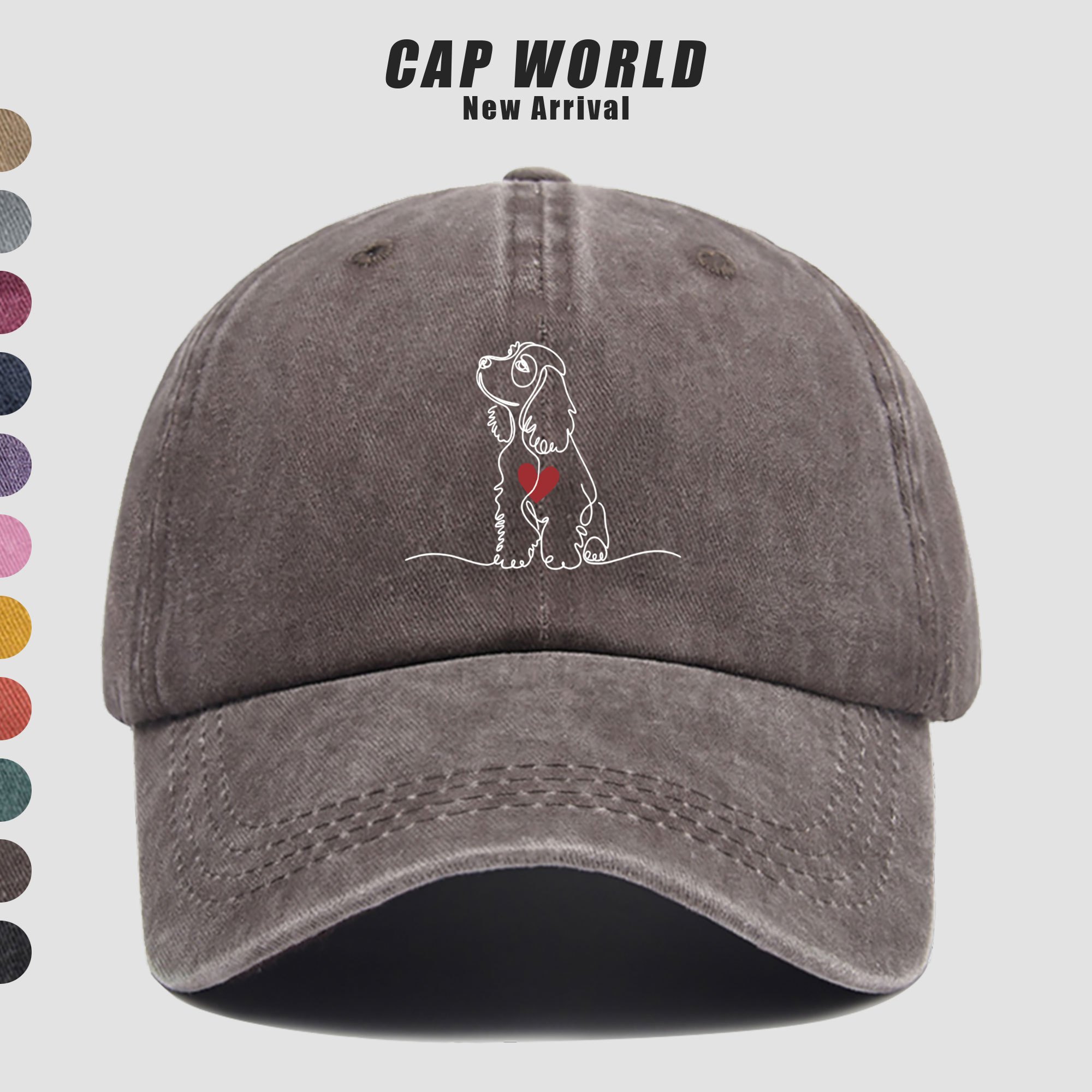 TEMU 1pc Minimalist Spaniel Baseball Cap, Minimalist Instagram-style Outfit, Breathable, Lightweight, And Comfortable, Durable Polyester Material,